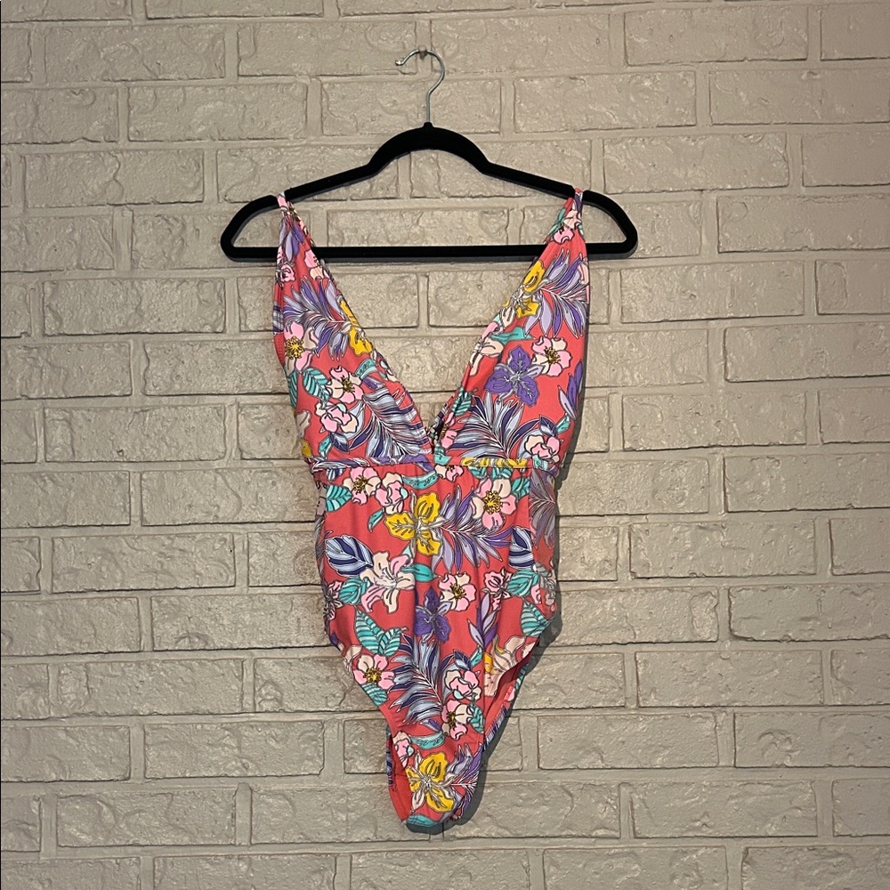 No Boundaries Floral One Piece Swimsuit - Pink and Yellow